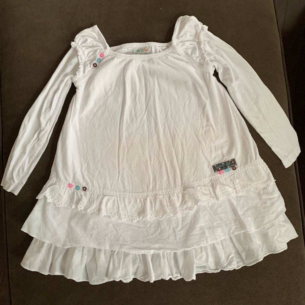 Naartjie Kids Vintage White Long Sleeve Dress 🌺 Size Small (4 years old)